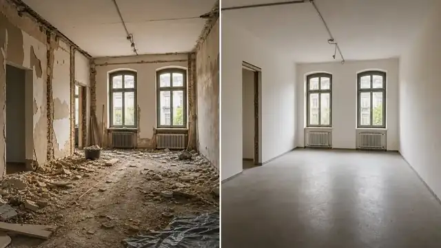 Demontage und Entkernung in einer Wohnung vor Sanierung